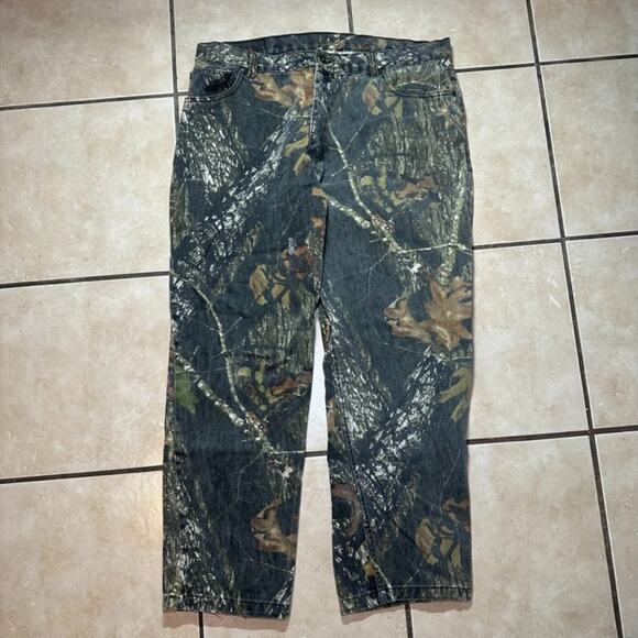 Mossy Oak Camo Break Up Pants Jeans Hunting Outdoors Mens 40x32 (Actual 38x29) - Picture 1 of 9